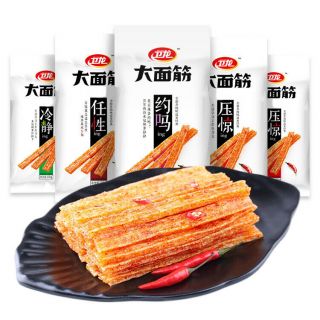 Chinese Food Snacks Weilong【卫龙 大面筋106g×5袋 Latiao】hotstrip Hot Gluten