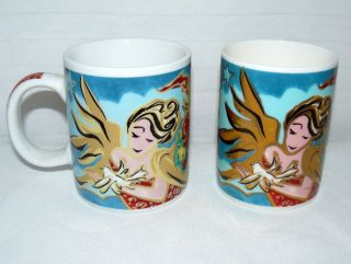 Starbucks Pair Set Of 2 Peace Joy Mary Graves Coffee Mug & Cocoa Cup