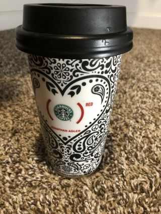 Starbucks - Jonathan Adler - Red - 12 Oz - Coffee Tumbler Travel Mug Cup - 2010