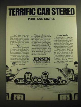 1980 Jensen Series I Speakers Ad - Terrific Car Stereo Pure And Simple
