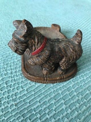 Vintage Carved Ashtray Scottie Dog Figurine