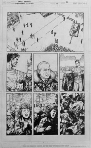 Gary Frank Doomsday Clock Comic Art 8 P21 Putin,  Watchmen,  Superman