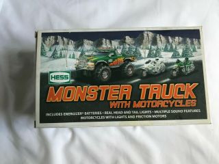 Hess 2007 Monster Truck With Motorcycles Collectible