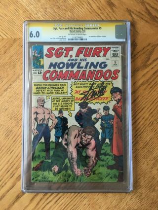 Sgt Fury 5 Signed By Stan Lee.  1st Appearance Of Baron Strucker 6.  0 Fn Cgc
