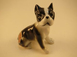Vintage Miniature Boston Terrier Bone China Japan