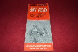 John Deere 101 One Row Corn Picker For 1945 Dealer 
