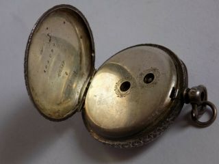 Antique 935 Silver Half Hunter Pocket Watch.  order with key.  W/O 4