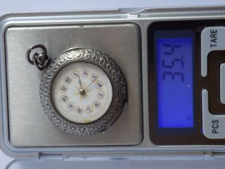 Antique 935 Silver Half Hunter Pocket Watch.  order with key.  W/O 8