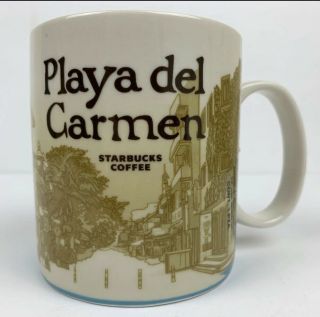 Starbucks Playa Del Carmen Coffee Mug Cup City Collector Series 2014 16oz