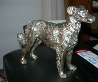 Russian Wolfhound Metal Dog Statue - No Name