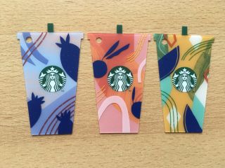 3 Starbucks Mexico Gift Card - Set Of Shaped Summer Drinks
