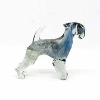 Middle Blown Glass Figurine Dog - Kerry Blue Terrier.  Handmade 127