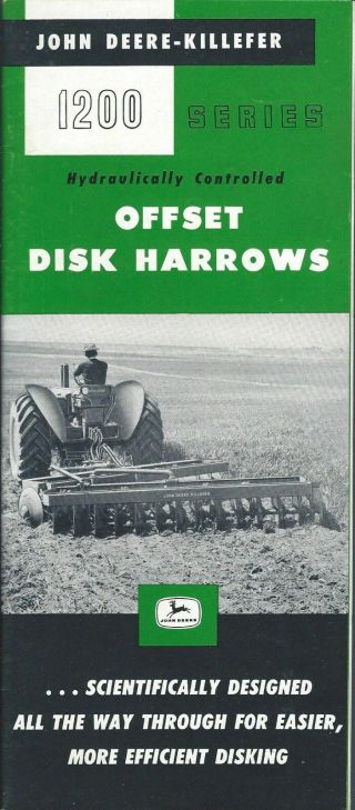 Farm Implement Brochure John Deere Killefer 1200 Offset Disk Harrows (f6505) N