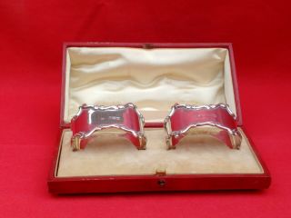 Pair Antique Sterling Silver Napkin Rings.  B 