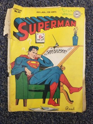 Superman 41 1946 Golden Age Very Rare Wow