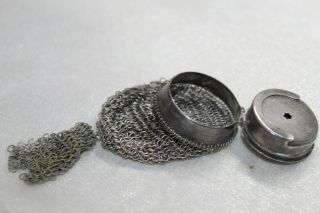 Art Deco Sterling Silver Coin Holder Metal Mesh Purse Tassle Pendant 22 G