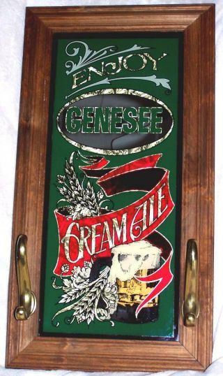 VINTAGE Mirrored GENESEE Brewing Company CREAM ALE Bar Man Cave Sign 3