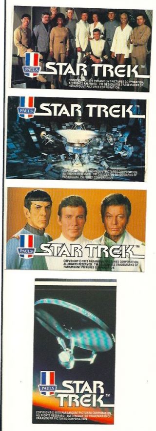 4 1979 Aussie Star Trek Tmp Movie Pauls Ice Cream Promo Stickers Psa