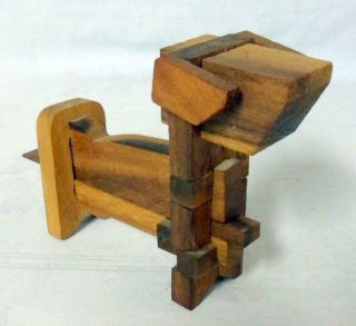 Vintage Japan Wood Weiner Dog Dachshund Puzzle