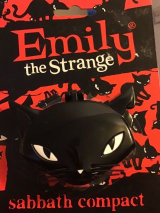 Emily The Strange Mirrored Compact,  Hard Plastic Sabbath The Cat