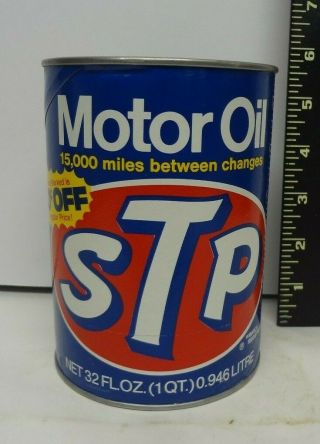 Vintage 1 Quart Stp Motor Oil Can Full