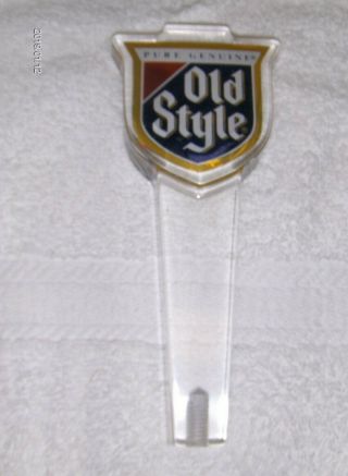 7 1/4 " X 3 " Old Style Beer Lucite Tap Handle,  No Box (l 65