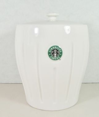 Starbucks Coffee Pleated Canister With Mermaid Logo 2003 Cookie Jar/canister
