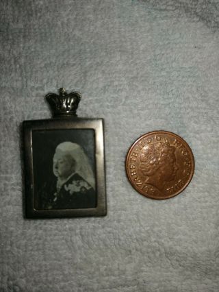 Antique - Rare Queen Victoria Solid Silver Miniature Picture Frame - B 