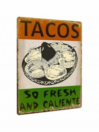 Tacos Mexican Food Metal Sign / Vintage Style Restaurant Wall Decor Display 574