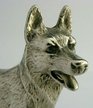 Quality Silver Plated Alsatian Or German Shepherd Dog Figure C1950/60s