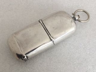 Antique Solid Silver Vesta & Sovereign Case Combination Holder - 1891