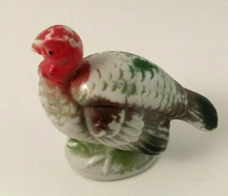 Vintage Porcelain Ceramic Hand Painted Turkey Figurine Japan 2 1/2 