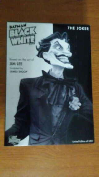 Dc Comics Batman Black And White The Joker Statue By Jim Lee 1st Edition