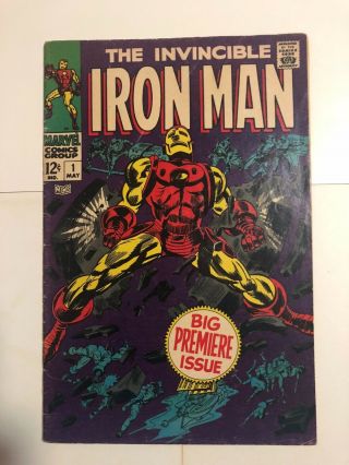 Iron Man 1 (may 1968 Marvel) Vg,
