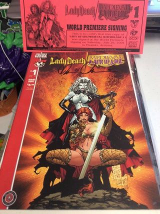 Chaos Lady Death / Medieval Witchblade 1 Silvestri Variant Signed By Pulido