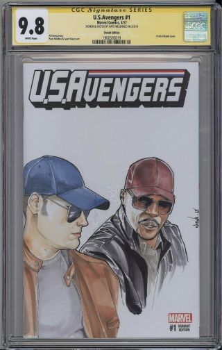 U.  S.  Avengers 1 Cgc Ss 9.  8 Art Incognito Disguised Cap And Sam Mcu