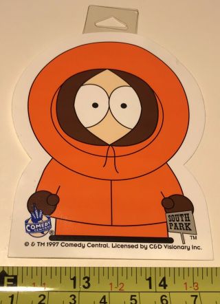 Vintage 1997 South Park Kenny Sticker Comedy Central