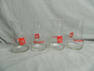 Set Of 4 Vintage 1970s 7up The Uncola Collectible Upside Down Drinking Glasses