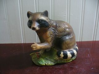 Vintage Napco Japan Handpainted Porcelain Raccoon Figurine