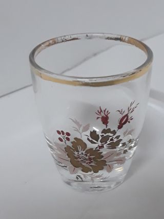 Vintage Floral Gold Leaf Shot Glasses Set Of 5 2