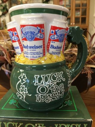 BUDWEISER LUCK OF THE IRISH COLLECTOR BEER STEIN MUG 1993 In The Box 3
