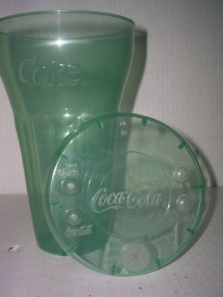 8 Vintage 32oz.  Plastic Coca - Cola Glasses W/lids