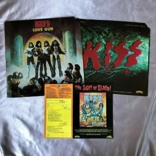 Kiss - " Love Gun " Promo Lp - Rare Orig.  1977 Casablanca W/fan Club Sheet