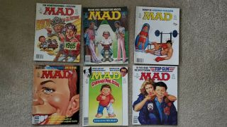 Vintage Mad Magazines From 1986.  6 Issues: 260,  261,  262,  263,  265,  267.