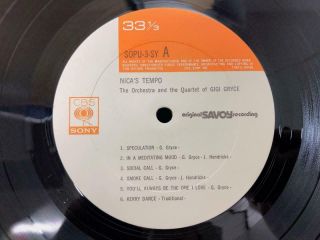 GIGI GRYCE NICA ' S TEMPO SAVOY SOPU - 3 MONO JAPAN Vinyl LP 3