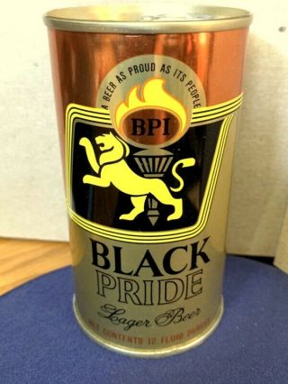 Black Pride Lager Pull Tab Beer Can,  West Bend,  Wi Usbc Ii 43 - 2