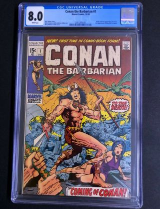 Conan The Barbarian 1 Cgc 8.  0 With White Pages