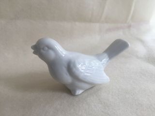 Porcelain Bird Figurines Set Of 2 Small Jays - white 4”l Pair Decor 3