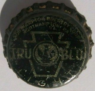 TRU BLU LIGHT BEER BOTTLE CAP; 1935 - 41; NORTHAMPTON,  PA TAX KEYSTONE; CORK 4