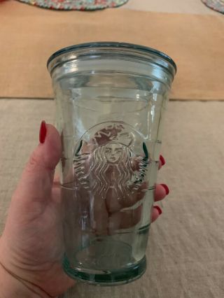Starbucks Glass Cup To Go Clear Recycled Spain Cold 16 Oz Cup - Set Four